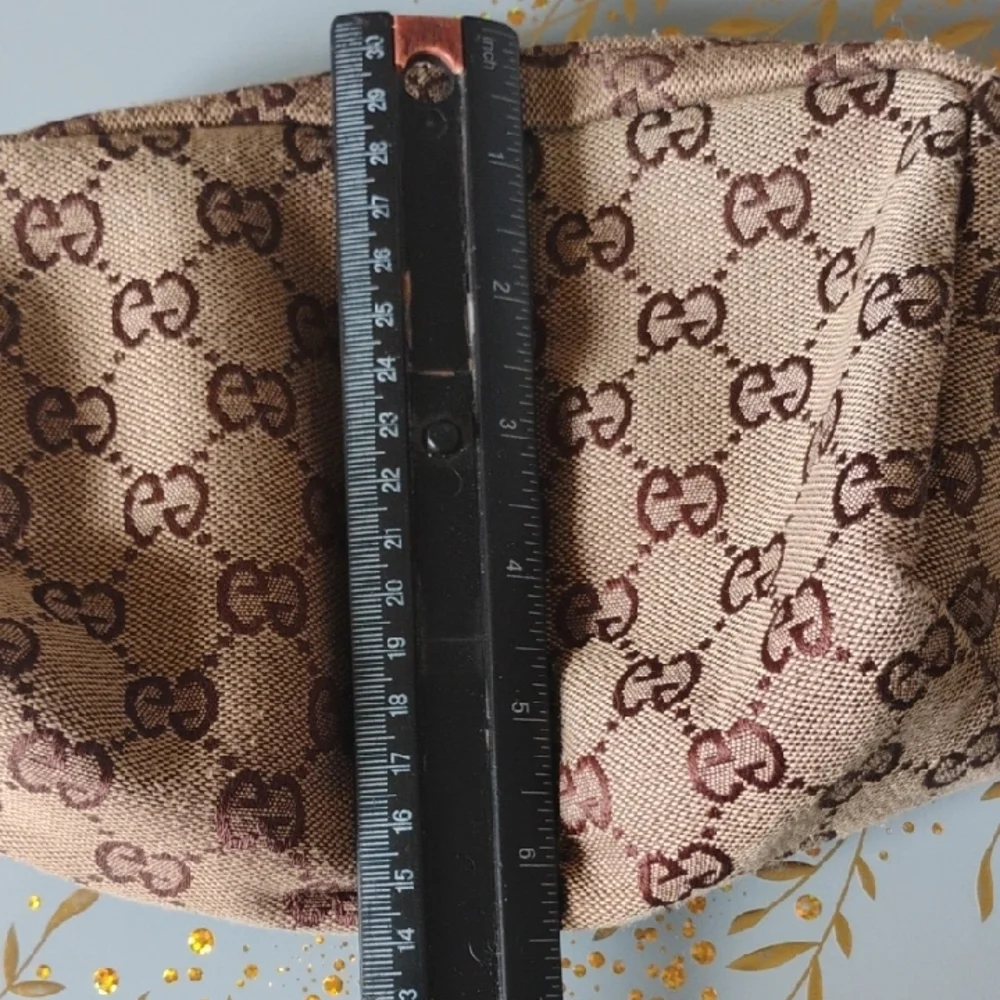 NOT Gucci, ee Monogram Pouch with Green and Red Stripe - Picture 5 of 9